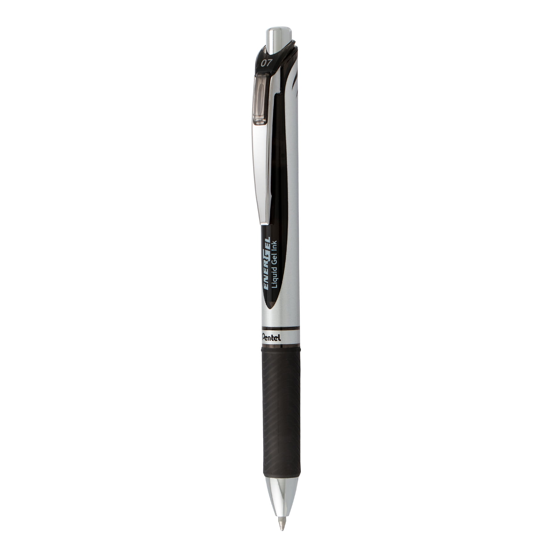 Pentel EnerGel RTX Retractable Liquid Gel Pen, (0.7mm) Metal Tip, Medium Line, Black Ink, 1 Dozen