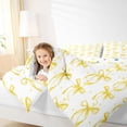 thumbnail image 3 of Erosebridal Yellow Bow-tie Girls Full Size Comforter Sets, Stripes Lines Bedding Sets, 3-Piece, 3 of 6