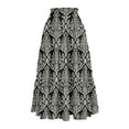 thumbnail image 6 of Floral Midi Skirt for Women Summer Comfy Tiered Elastic High Waisted Skirts Vacation A-Line Flowy Swing Long Skirts Gray XL, 6 of 6