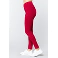 thumbnail image 3 of Saronite Basics High Waisted Full Length Ponte Pants,Dark Red (Women's), 3 of 4