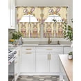 thumbnail image 4 of Happy Eatser Swag Kitchen Curtains Sets for Windows 24 Inch Length, Colorful Bunny Eggs Spring Flowers Plants Yellow Short Window Curtain Swags Valances and Tiers 3 Piece Set for Cafe/Dining Room, 4 of 5