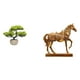 thumbnail image 1 of Árbol bonsái artificial,Árbol bonsái artificial para decoración de escritorio de interior y hogar,Árbol bonsái falso Planta falsa en maceta Planta falsa,Estatuas de caballos,Estatuas de, 1 of 8