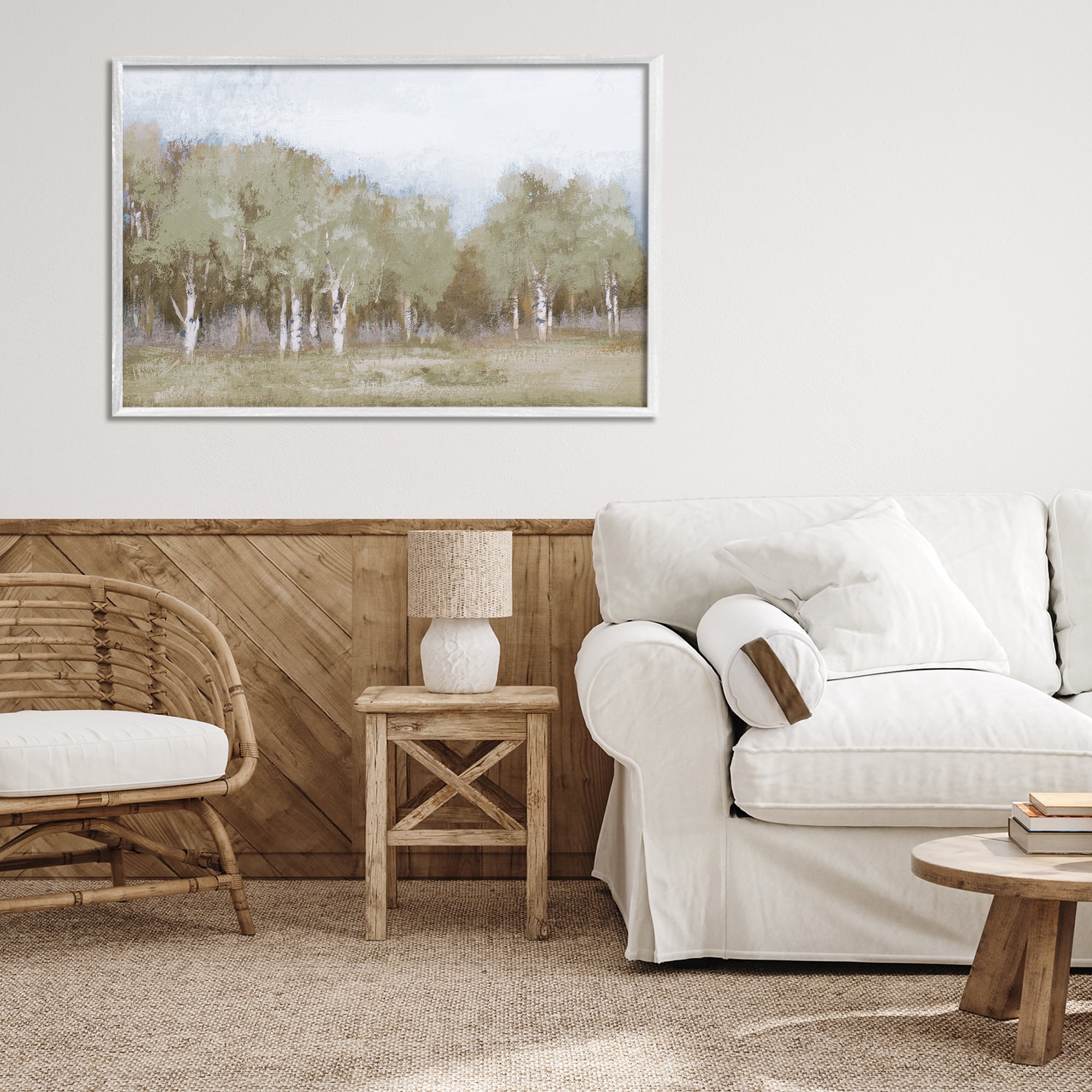 Stupell Industries Autumn Greens Tranquil Trees White Framed Giclee Art, design by Michael Marcon