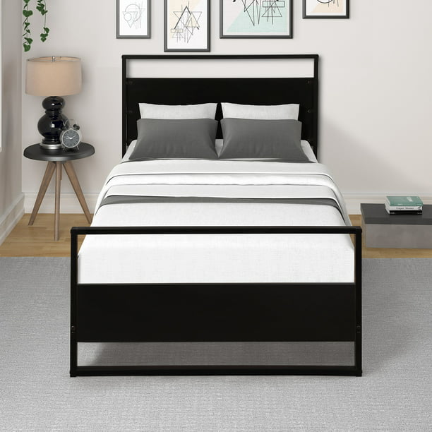 Twin Metal Bed Frame Black, Modern Metal Platform Bed Frame