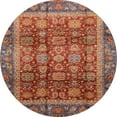 thumbnail image 1 of Ahgly Company Machine Washable Indoor Round Abstract Tiger Orange Brown Area Rugs, 6' Round, 1 of 7