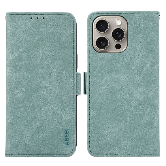 TECH CIRCLE For iPhone 14 Wallet Case, PU Leather Flip Folio Case with Card Holders RFID Blocking Kickstand Shockproof TPU Inner Shell Phone Cover for Apple iPhone 14 6.1" 2022,Aqua