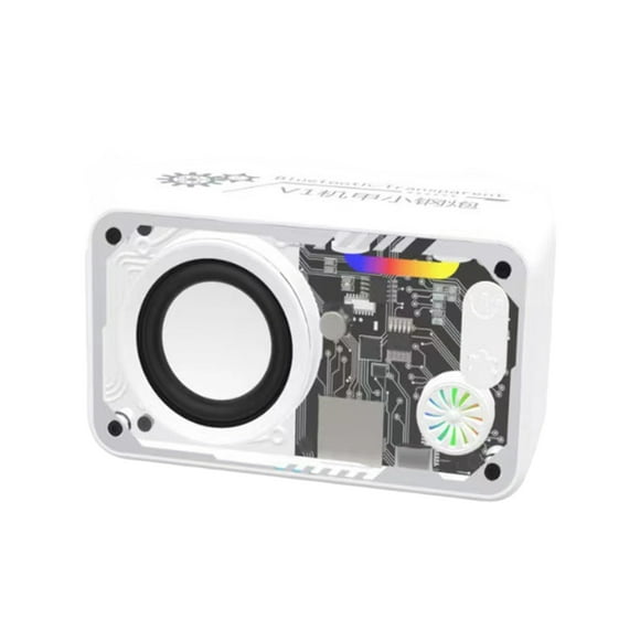 Matsuzay Presidente estéreo de gran volumen de Bluetooth con el Presidente portátil fresco de Bluetooth del efecto de luz de siete colores Cables de audio/vídeo blanco V1