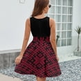 thumbnail image 6 of Red Latvian Lielvarde Belt Motif Dress Summer Street Style Dresses Female Sleeveless Printed Sundress, 6 of 7