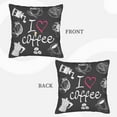 thumbnail image 3 of Bingfone I Love Coffee Linen Throw Pillow Covers Cushion Case Pocket Button Vintage Farmhouse Pillowcase for Sofa Couch Bed 16"x16", 3 of 9