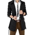 thumbnail image 1 of Chaqueta cortavientos para hombre, estilo vintage, para primavera y otoño, estilo gabardina de negocios, abrigo largo clásico cruzado para hombre., 1 of 5