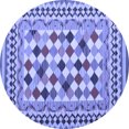 thumbnail image 1 of Ahgly Company Machine Washable Indoor Round Abstract Blue Contemporary Area Rugs, 3' Round, 1 of 4