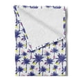 thumbnail image 2 of Abstract Soft Flannel Fleece Throw Blanket, Pattern with Tropic and Palm Trees Brushstroke Rounds, Cozy Plush for Indoor and Outdoor Use, 60" x 80", Dark Lavender Multicolor, by Ambesonne, 2 of 5