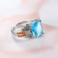 thumbnail image 4 of Princess Cut Light Blue AAA CZ Band Women 925 Silver Wedding Ring Sz 6/7/8/9/10, 4 of 4