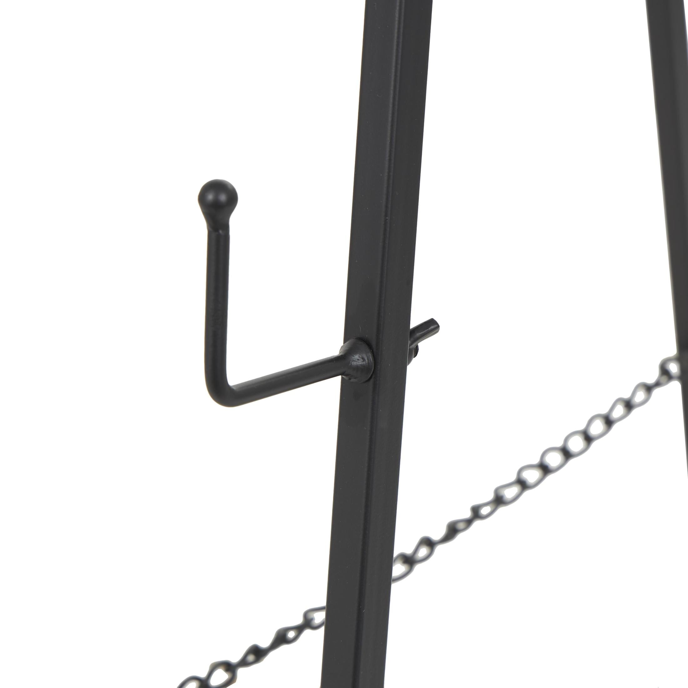 DecMode 20" x 56" Black Metal Tall Adjustable Floor 3 Tier Easel, 1-Piece