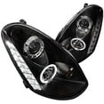 thumbnail image 1 of LED Halo Projector Headlight In Matte Black Housing Clear Lens Made For And Compatible With 2005 - 2006 Infiniti G35 4r Sedan 05 06, 1 of 7
