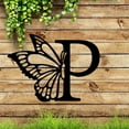 1pc Exquisite Butterfly Shaped Monogram Metal Wall Art Sign Material