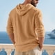 thumbnail image 4 of Blusa informal de manga larga con capucha para hombre, con cordón ajustable, de poliéster, con botones y cuello alto para playa, 4 of 5
