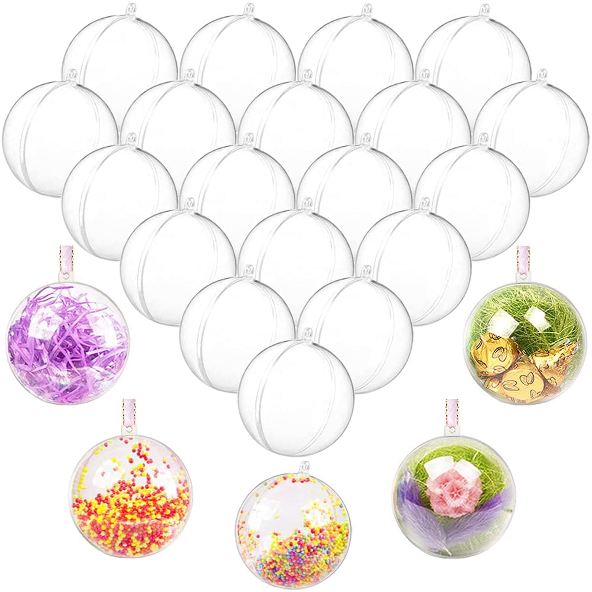 Diy Clear Plastic Christmas Fillable Balls Acrylic Clear Plastic 
