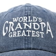 thumbnail image 2 of DALIX Worlds Greatest Grandpa Hat Vintage Cap Gift Washed Cotton in Washed Denim Navy Blue, 2 of 6