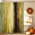 thumbnail image 3 of Green Abstract Shower Curtain, Waterproof Shower Curtains for Bathroom, Autumn Rustic Gradient Vintage Oil Painting Washable Fabric Bathtub Curtain Set Bath Decor with 12 Hooks Stall 36"x72", 3 of 8