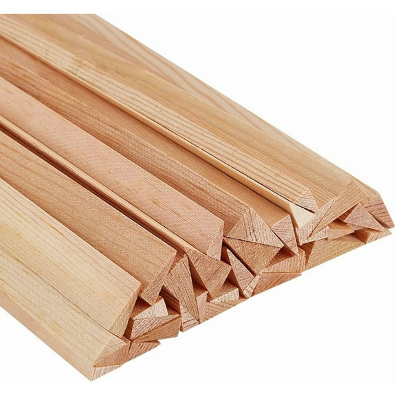 34Pcs 5 Sizes Triangle Wood Sticks 9.8 Inch Long Unfinished Wooden Dowel Rod Triangle Dowels Strips 9.5/10/15/16/20mm Hardwood Dowel Sticks DIY Crafts Sticks for Crafting Arts Projects Mixed Color