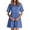 Blue, variant on HNMKIU Shirt Collar Flared Hem A Line Dresses for Women Button Down Casual Loose Fit Summer Dress for Women Black,L