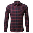 thumbnail image 1 of Pompotops Chemise Décontractée Ajustée à Manches Longues pour Hommes Automne avec Poche en Solde, 1 of 3