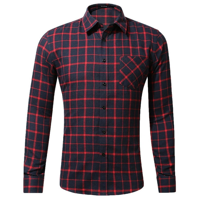 Pompotops Chemise Décontractée Ajustée à Manches Longues pour Hommes Automne avec Poche en Solde