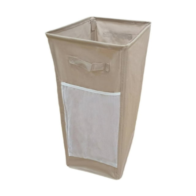 Cesto de Ropa Sucia Soledad Plegable 84 L con Asas y Ruedas Caqui