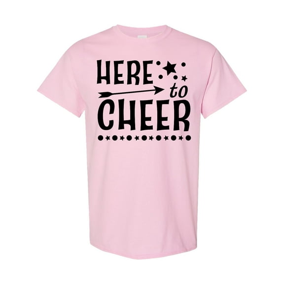 Inktastic Here to Cheer Cheerleading with Arrow and Stars T-Shirt