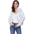 thumbnail image 2 of INSPIRE CHIC Chaqueta Tipo Blazer Informal Con Solapa De Muesca Y Manga Larga Para Mujer Azul-Floral XS, 2 of 6