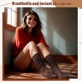 thumbnail image 3 of Bocaoying 6 Pairs Slouch Socks for Women Size 6-10, Knee High Socks with Ruffle Cuff - Cotton Scrunch Socks, Soft & Breathable Long Socks for Women, 3 of 5