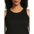 Terry and Sky Women's Plus Size High Neck Rib Tank Top
