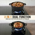 thumbnail image 6 of 5 Quart Pre-Seasoned Cast Iron Dutch Oven with Lid - 2-in-1 Round Deep Pot for Baking, Cooking, Stewing & Roasting, Indoor & Outdoor Use, Black, 6 of 9