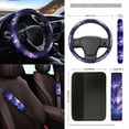 thumbnail image 3 of Renewold Wolf Galaxy Violet 12 PCS Car Seat Cover Set with Front Car Seat Covers Steering Wheel Cover Seat Belt Cover Trash Can Armrest Cover Rear View Mirror Cover Coaster Keychain Air Vent Bag, 3 of 7