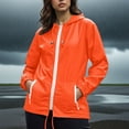 thumbnail image 6 of Enjoytime Womens Rain Jacket with Hood Waterproof Long Sleeve Raincoat Lightweight Casual Outdoor Windbreaker Plus Size Clothes Orange XXXL, 6 of 6