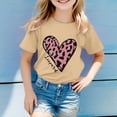 thumbnail image 2 of JAJAHO Girls Cute Graphic Tee For Kids Leopard Heart Print Short Sleeve T Shirts For Girl Casual Comfortable Daily Wear Ages 3-13 Years Stylish Tops, 2 of 4
