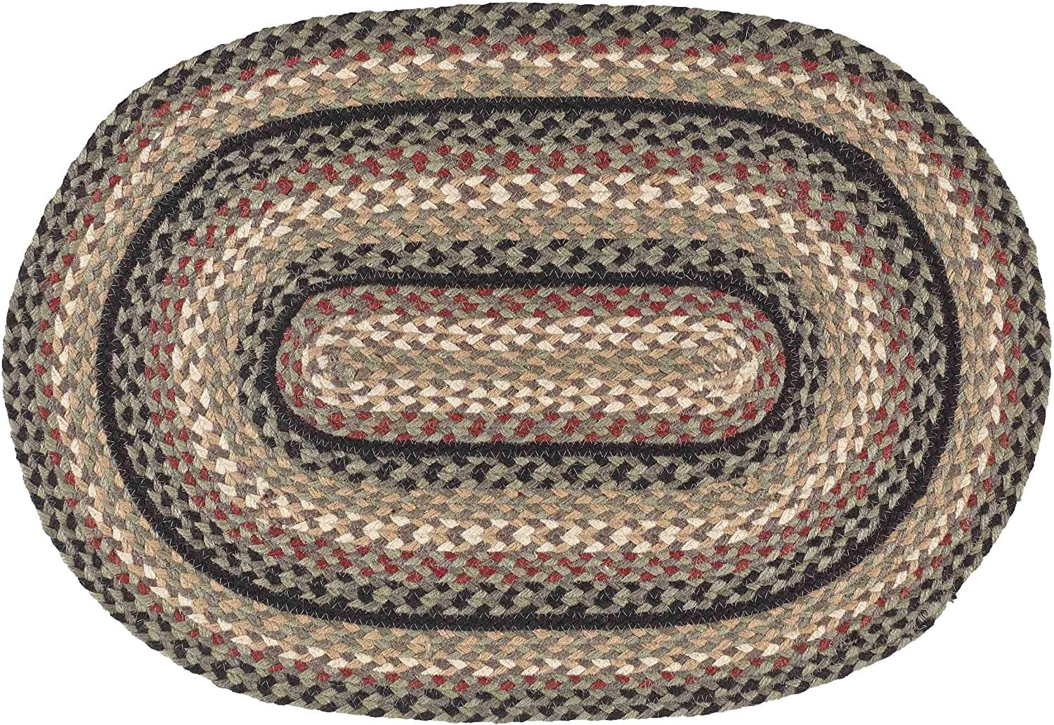 IHF Home Decor Jute Braided Rug Granville Oval Indoor Outdoor Area
