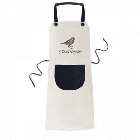 

Sparrows Birds Animals Food Pause Apron Adjustable Bib Cotton Linen BBQ Kitchen Pocket Pinafore