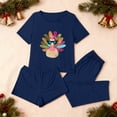 thumbnail image 4 of Levmjia Womens 3 Piece Pajama Set Short Sleeve Top Sleepwear With Pants and Shorts Thanksgiving Soft Casual Home Comfort Relaxing Nightwear Daily Wear, 4 of 8