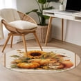 thumbnail image 4 of Round Rugs 3.3Ft, Fall Thanksgiving Round Area Rug Washable Indoor Throw Carpet, Orange Pumpkin Farm Animal Sunflower Rustic Soft Non Slip Circle Rug for Laundry Room Patio Home Decor Aesthetic, 4 of 8