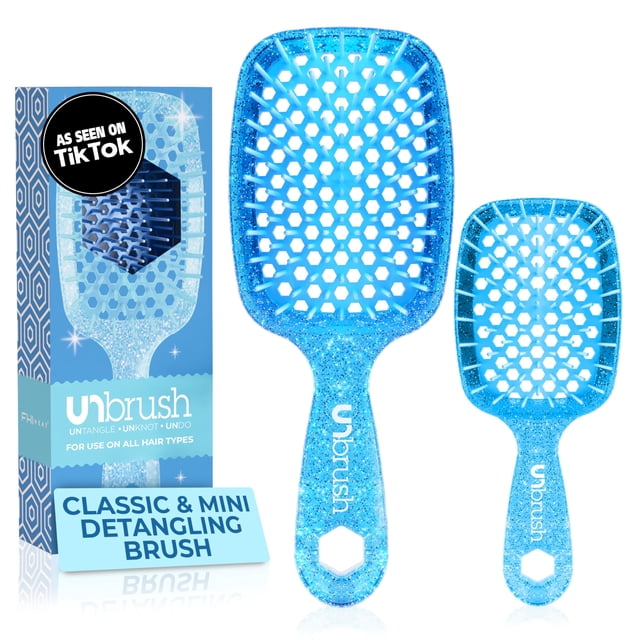 Paquete combinado para desenredar Hairbrush FHI Heat Unbrush, original y mini