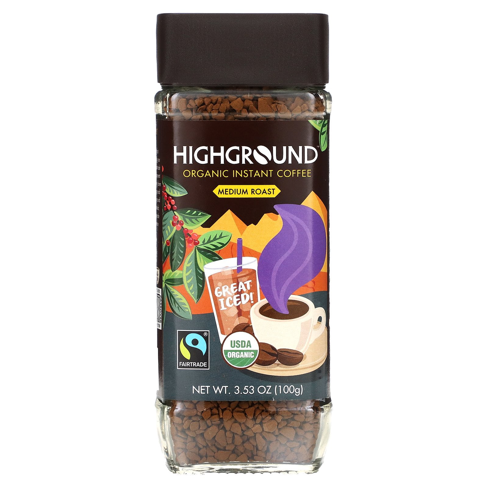 Highground Organic Medium Roast Instant Coffee 3.53 oz