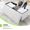 thumbnail image 5 of Magshion 43" Folding Ottoman with Storage, Cotton-linen Storage Ottoman Bench, Modern Storage Footstool for Living Room Bedroom Entryway, Light Gray, 5 of 9