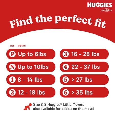 Huggies Little Snugglers Baby Diapers, Size Newborn (up to 10 lbs), 84 Count (Select for More)