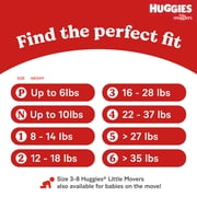 حفاضات الأطفال Huggies Little Snugglers، مقاس 3 (16-28 رطلاً)، 76 قطعة (اختر للمزيد)