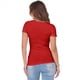 thumbnail image 3 of Camiseta Ajustada Acanalada para Mujer, Color Rojo, Talla L, 3 of 9