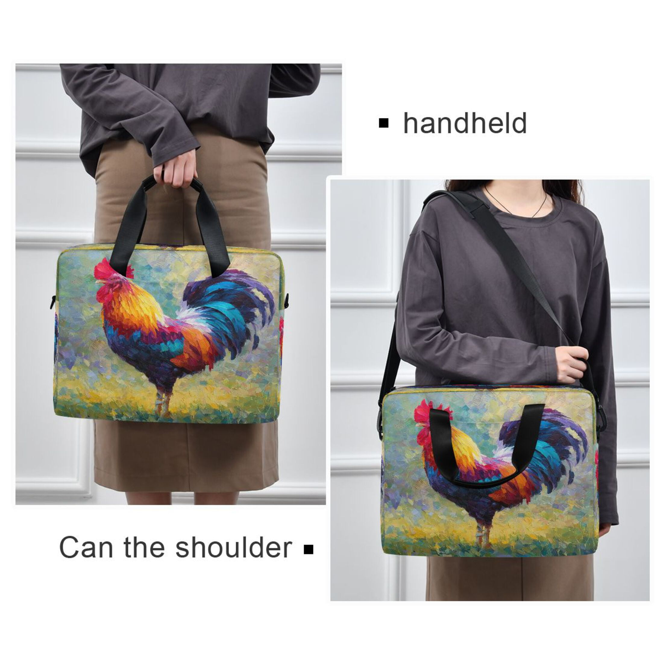 Laptop Bag Laptop Briefcase 15.7 x 3 x 11.8 Inches Laptop Bag Briefcases Laptop Storage Travel Laptop Bag Work Laptop Bag Beautiful Rooster