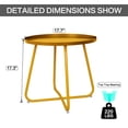 thumbnail image 3 of Hofitlead Outdoor Side Tables, Anti-Rust Metal End Table,Small Patio Table Round End Table Outdoor Table for Garden Balcony Yard ,Gold, 3 of 9