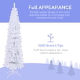thumbnail image 4 of PAPROOS White Pencil Christmas Tree, 7.5FT Slim Christmas Tree with 1000 Branch Tips, Modern Artificial Christmas Tree with Foldable Metal Stand, Xmas Tree for Outdoor Indoor Holiday Decoration, 4 of 9